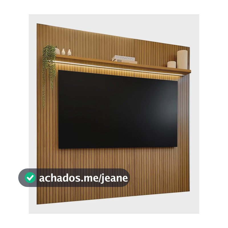 Painel Para Tv Até 75 Polegadas Com Led 185cm Impressão 3d Pinho Ripado