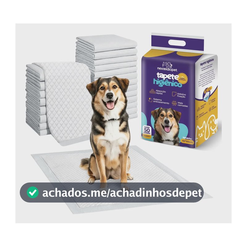 Tapete Higiênico Pet Nexmidiopet L 60x60cm 50un Cachorros Branco