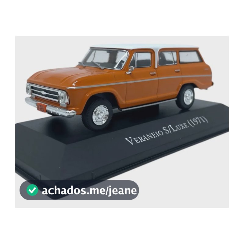 Miniatura Chevrolet Serie Ouro Veraneio S/Luxe 1971 - Edição 04 1:43 Metal Colecionável 11cm