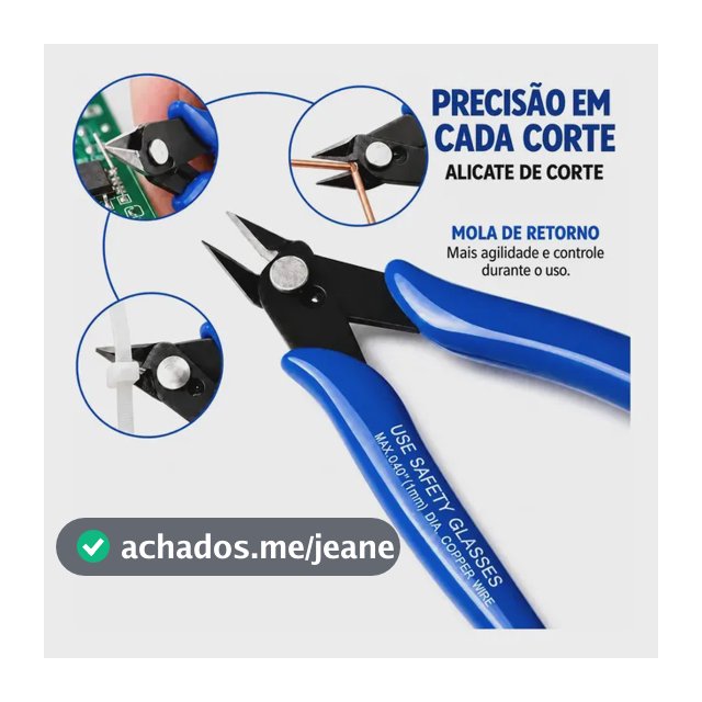 Alicate Corte Rente Diagonal Plato Precisão Para Eletrônica Impressão 3D Cabos Até 1mm Modelo 170 Metal Show
