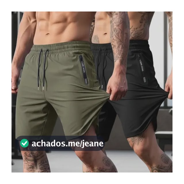 Kit 2 Bermuda Masculina Slim Fitness Esportiva Com Elastano