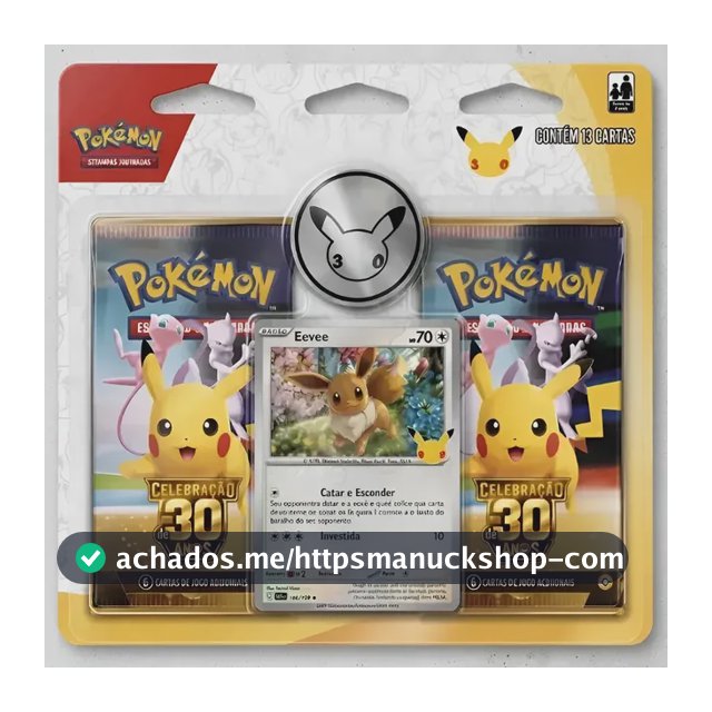 Blister Duplo Com Moeda Celebração 30 Anos Pokémon Tcg Blister Duplo Com Moeda Pokemon 30 Anos Português