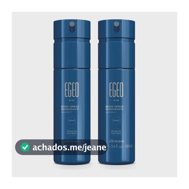 Combo Desodorante Body Spray Egeo Blue 100ml (2 Unidades)