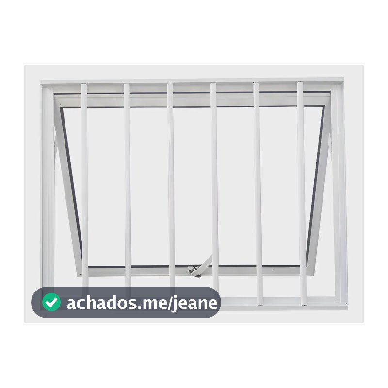 Max Ar 60x80 Vitro De Banheiro Alumínio Com Grade Linha 25 Branco