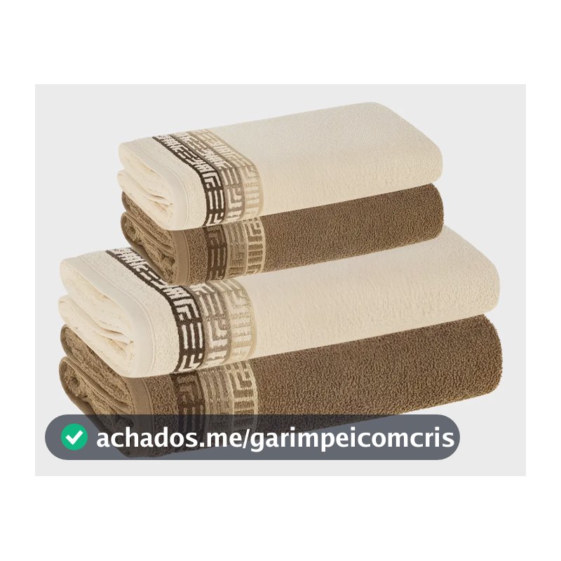 Jogo De Toalhas 4 Pçs Fio Cardado 100% Algodão Bosco Karsten