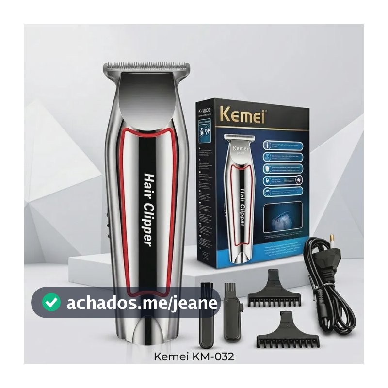 Maquina Acabamento Cortar Cabelo Barba E Pelos Kemei 032