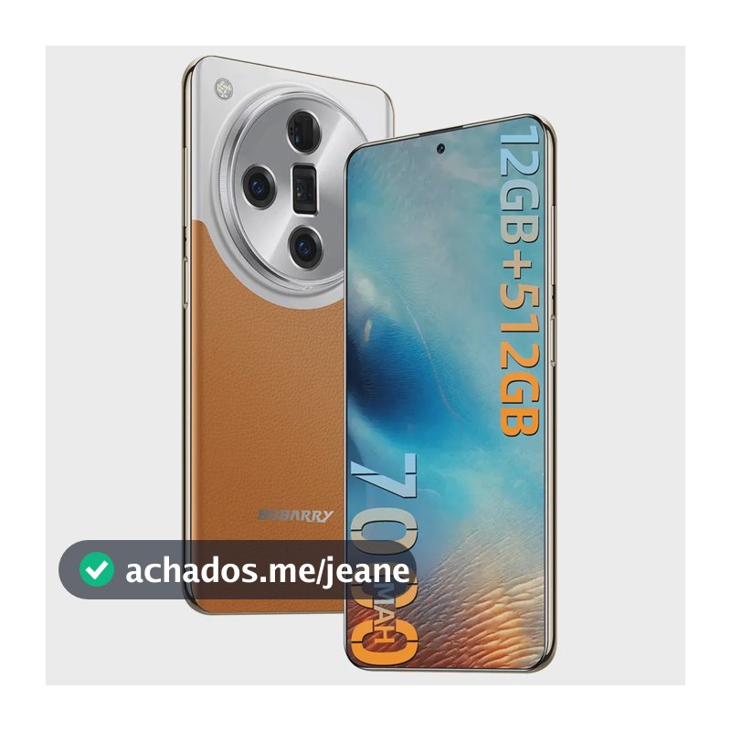 Celular Smartphone Bobarry X7 Pro 5G 12GB RAM+512GB Rom Dimensity 9200 Tela Infinity-O 6,82 Polegadas Bateria 7000mAh Android 16 Alto-falantes Estéreo Duplo Reconhecimento Facial e Impressão Lateral