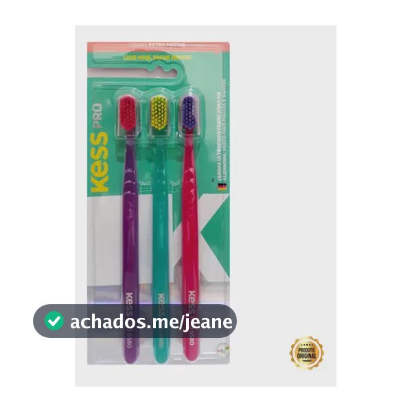 Kess Pro 6580 Escova Dental Kess Pro 6580 Extra Macias - 3 Unidades Cor SORTIDA