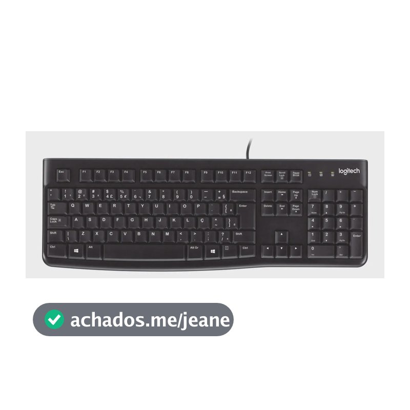 Teclado com fio USB Logitech K120 com Layout ABNT2