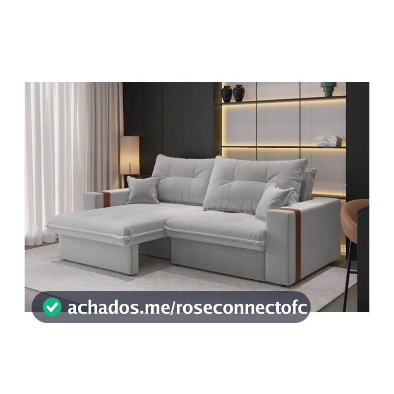 Sofá-cama Retrátil Reclinável 3 Lugares Linho 2,00m Ipanema Cor Cru