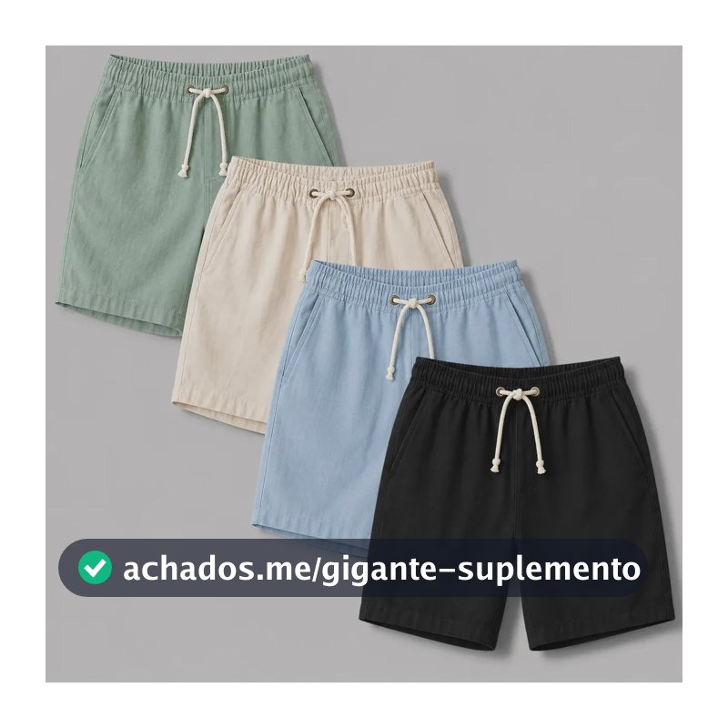 Kit 4 Shorts Masculino Bermuda Linho Verão Envio Rápido Preto-verde-azul-palha M