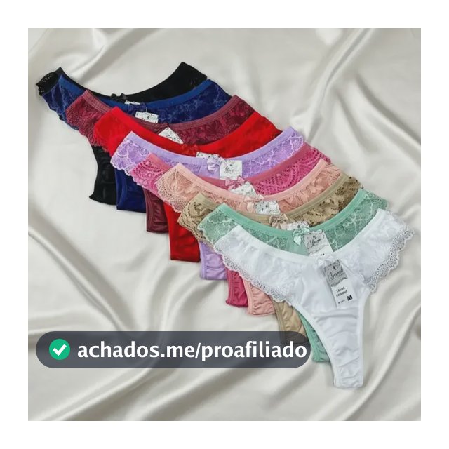 Kit 10 Tangas Fio Duplo Microfibra Romântic E Renda Thaiane
