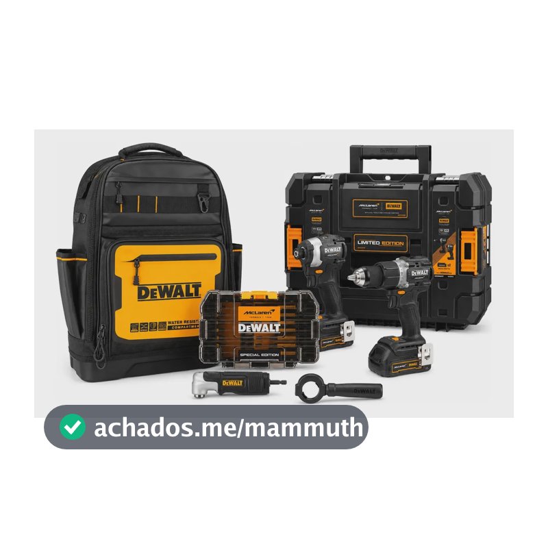 Kit Parafusadeira Dewalt Mclaren Dck200 + Bits 33p + Mochila