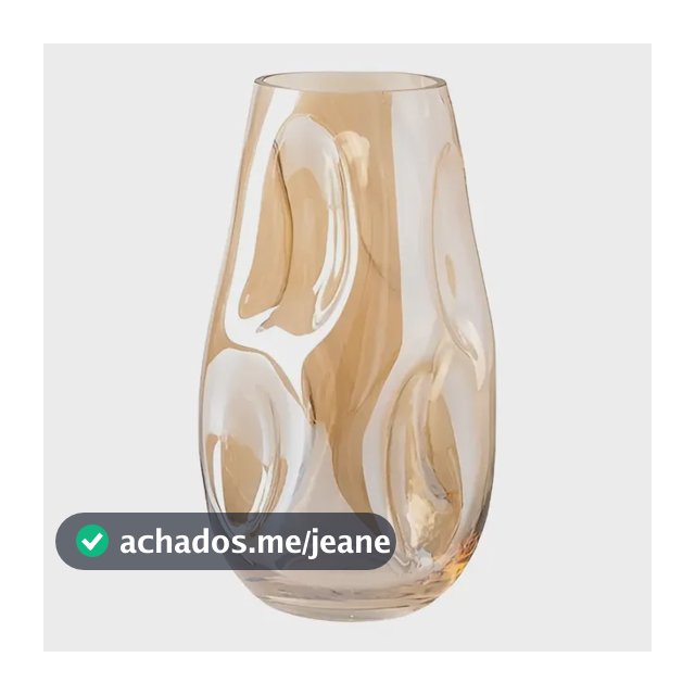 Vaso De Vidro Grosso Primeira Linha Forma Irregular Âmbar Ebenezer