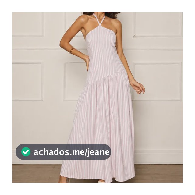 Vestido Listrado Soltinho Feminino  Midi Verão