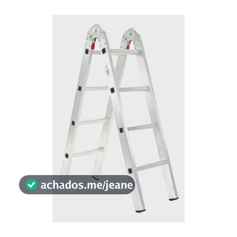 Escada De Alumínio Cor Cinza 8 Degraus 2,22 M Garden Life Cinza