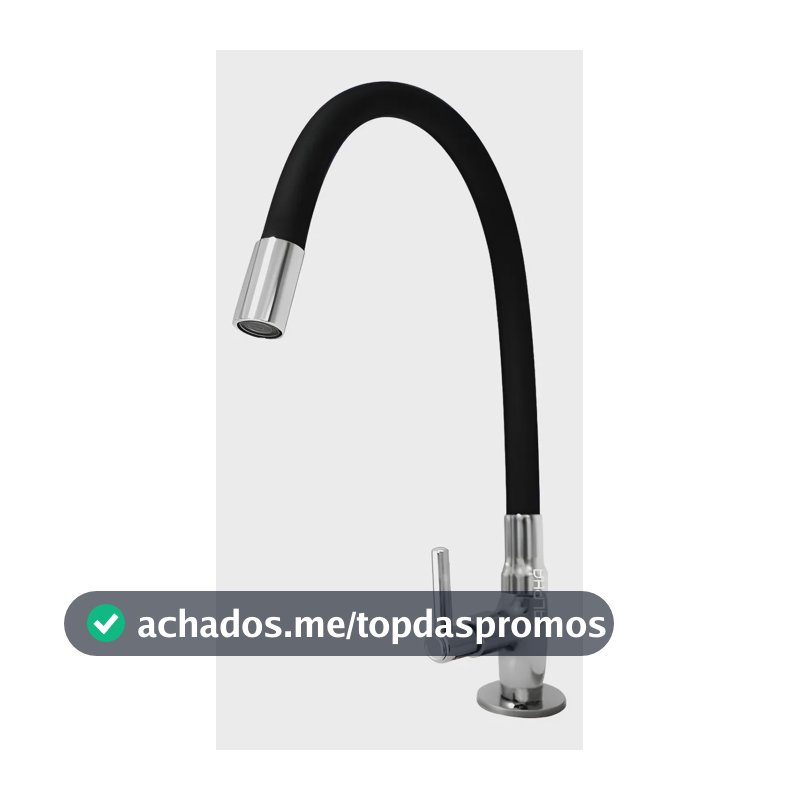 Torneira Tubo Flexível Bancada Cozinha Color Preta Luxo Cor Preto Alpha Hidrometais Torneira C65