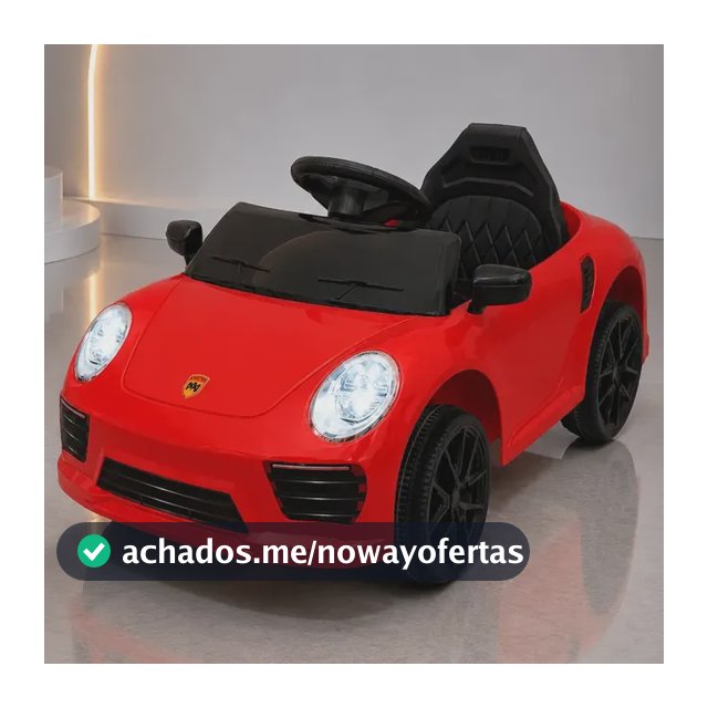 Carrinho Elétrico Infantil Porsche 12V Bang Toys Vermelho Controle Remoto