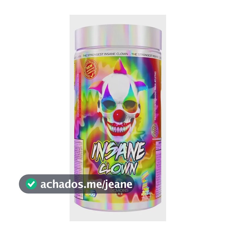 Suplemento em pó Demons Lab Beta alanina Pré Treino Insane Clown 350g Demons sabor Suor Strips x 350g