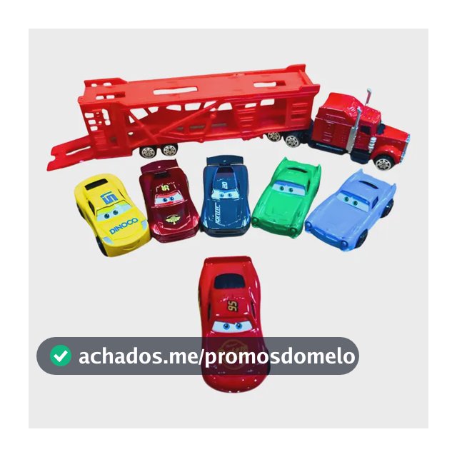 Kit 6 Carrinhos + Caminhão Relâmpago Mcqueen Filme Brinquedo Mcqueen Variado