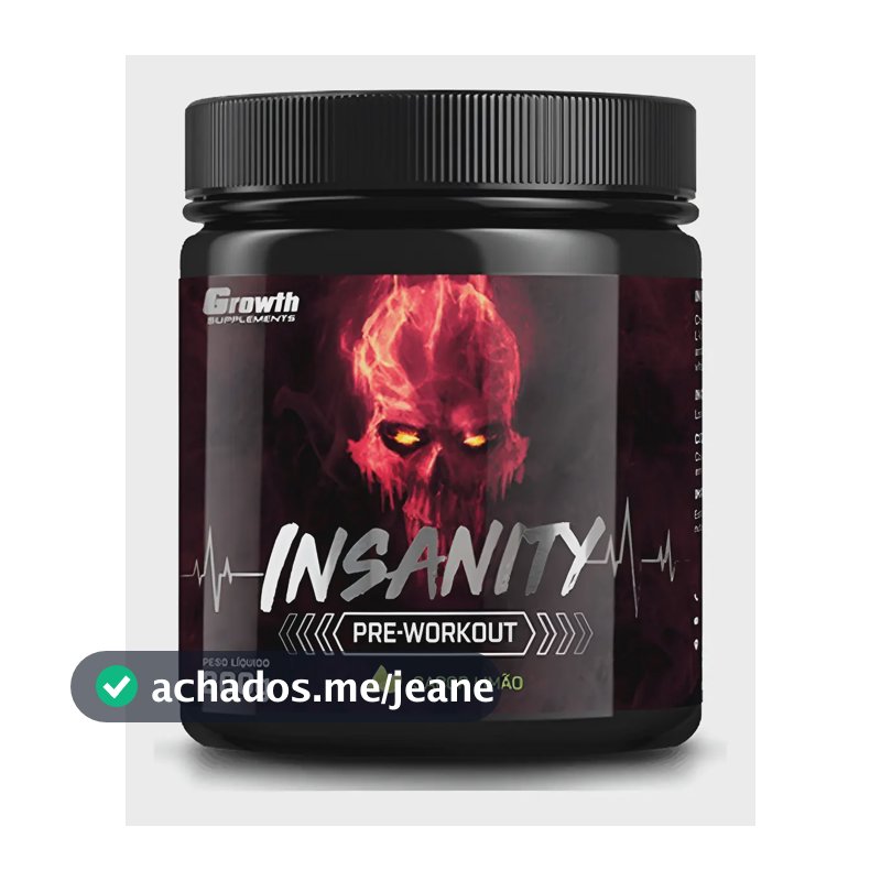 Pré-treino Insanity 300g Growth Supplements Sabor Limão