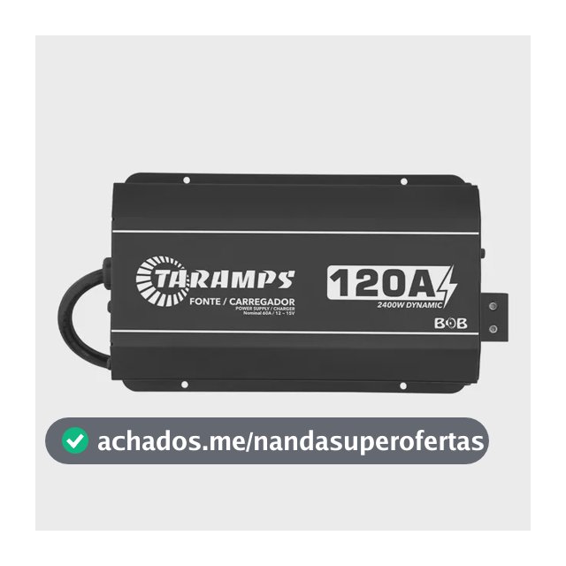 Fonte Taramps BOB 120A para Som Automotivo e Caixa Bob Bivolt