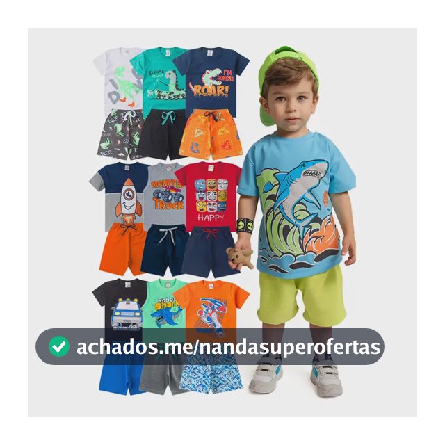 Kit Sortido 10 Peças Roupas Infantil Menino Verão 5 Conjunto
