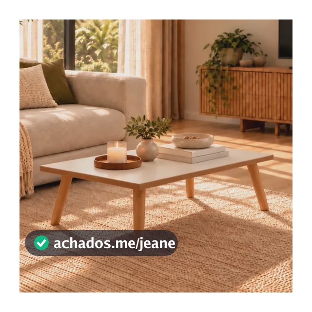 Mesa De Centro Retangular Grande Off White Freijó Sala De Estar Mesa Centro Madeira 65x45 Pés Madeira Maciça