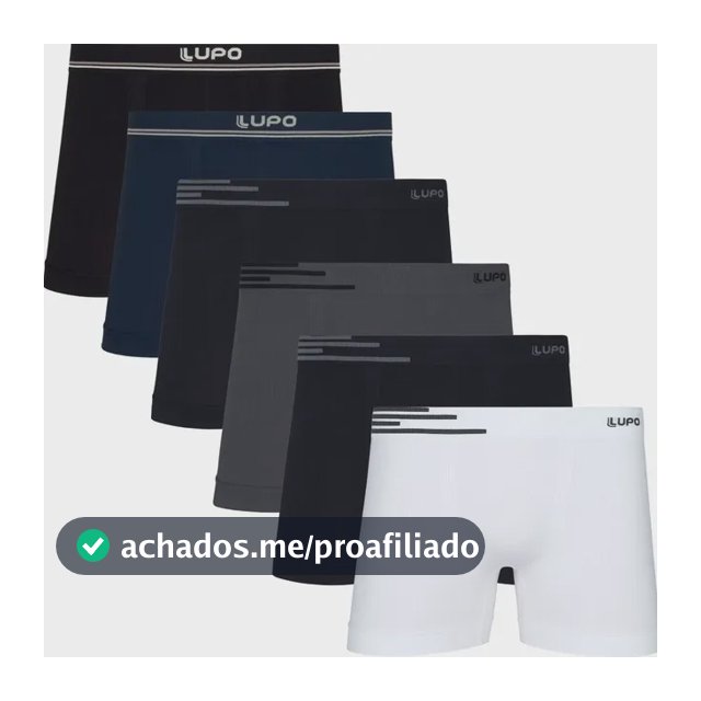 Kit 6 Cuecas Lupo Boxer Box Sem Costura Basic Microfibra