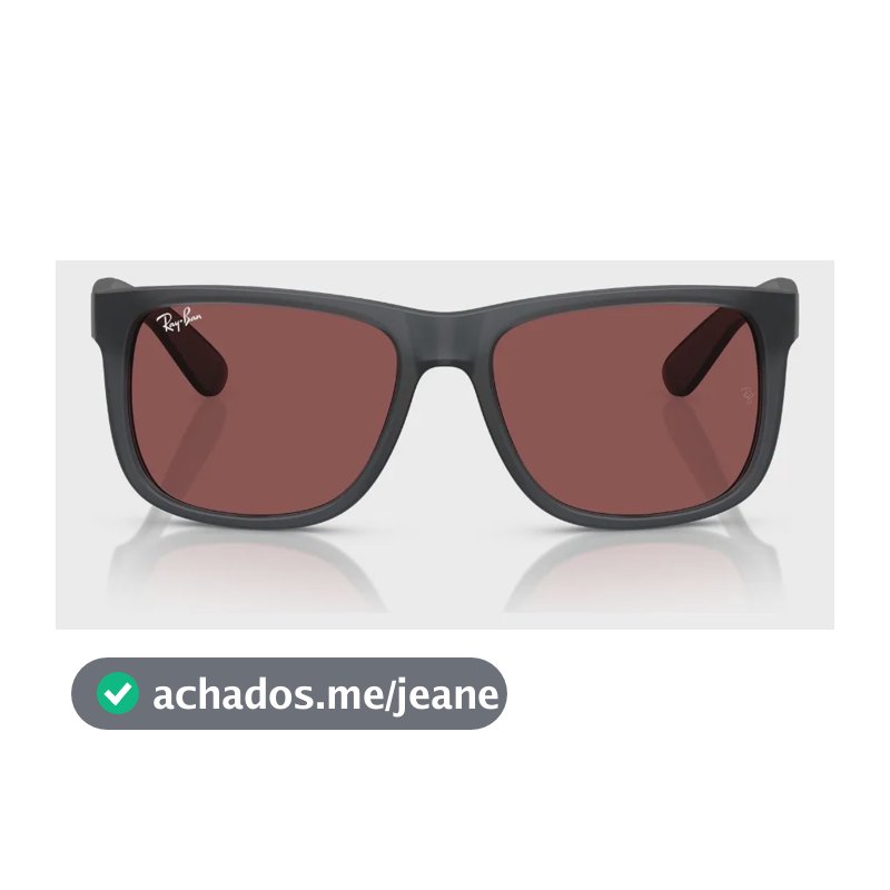 Oculos De Sol Ray-ban Justin - Tam 51 0rb416568737551 Dark Violet 0rb4165-51 Opal Grey