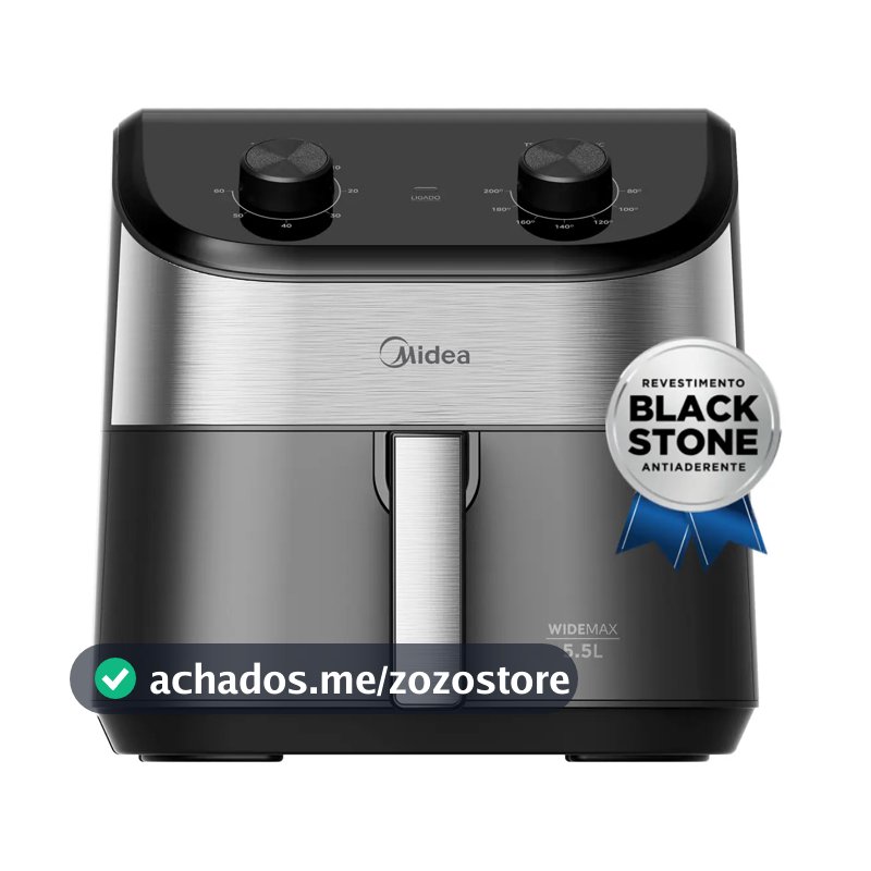 Fritadeira Air Fryer 5,5l Widemax Com Interior De Alumínio 1900w Midea