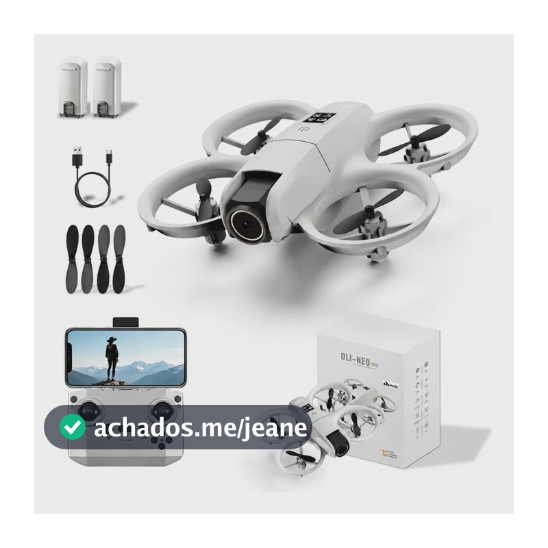 Drone Neo Com Câmera 4k Full Hd Wifi Cor Cinza 2 Baterias Branco