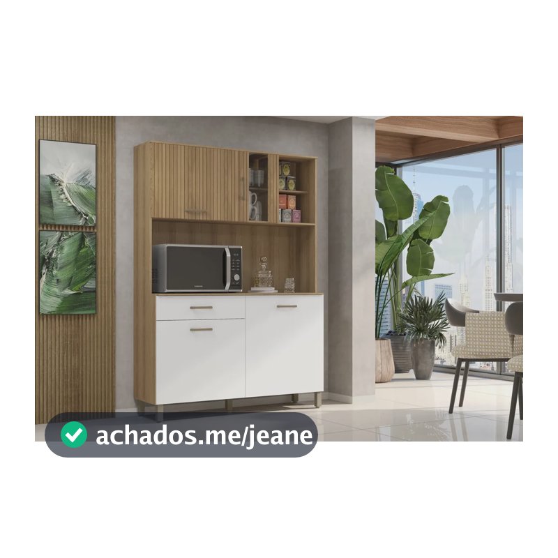 Armario De Cozinha Viena Completo Com 4 Portas 1 Gaveta Cor Ripado Branco Web Home Móveis