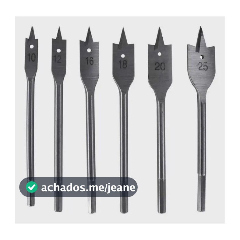 Jogo Com 6 Broca Chatas Para Madeira Tamanhos 10 A 25mm MFL