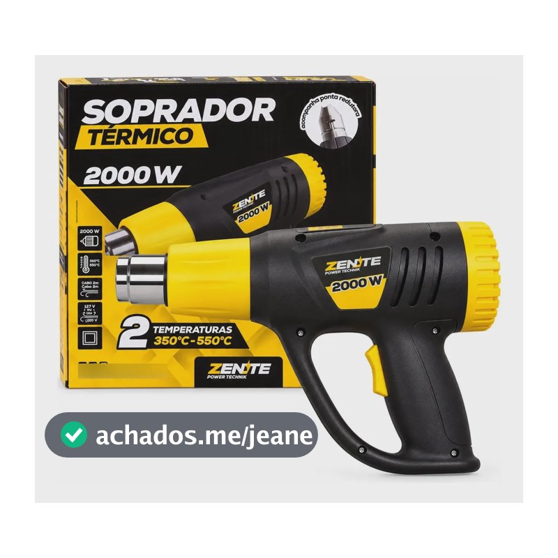 Soprador Térmico Profissional Elétrico 2 Estágios 2000w Preta 220v