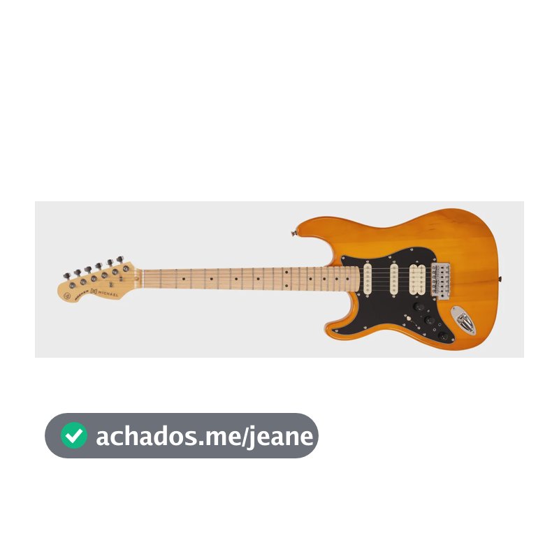 Guitarra Michael Rocker Gms250 Efeito Distorção Reverb Delay Canhoto Âmbar Maple Canadense