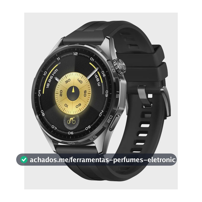 Smartwatch HUAWEI WATCH GT 6 46mm Potenciômetro de Ciclismo no Pulso Bateria com Autonomia de Até 21 Dias Bem-Estar Emocional Multidimensional Compatível com iOS e Android GPS Integrado Preto