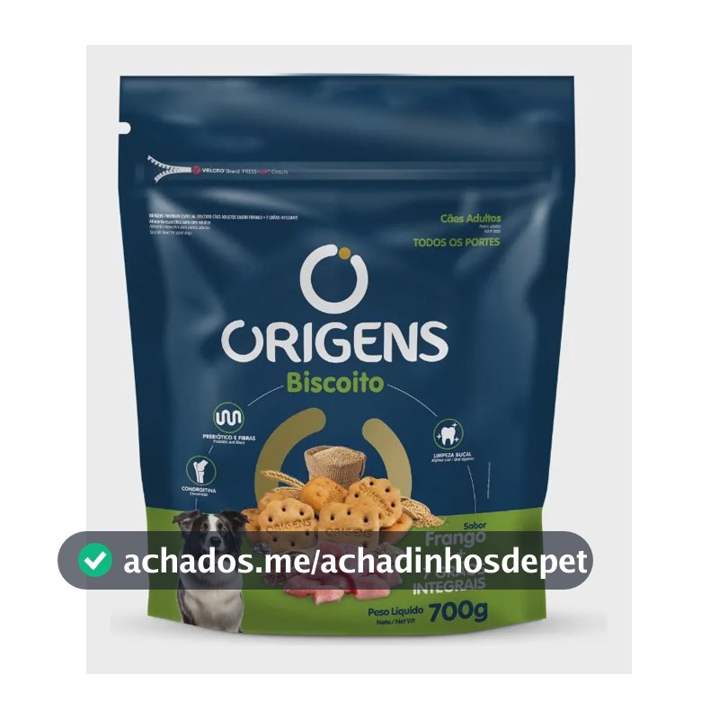 Biscoito Para Cães Adultos Frango + 7 Grãos 700g Origens