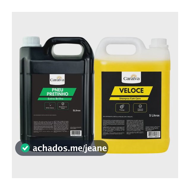 Shampoo Com Cera Neutro Concentrado + Pneu Pretinho Carro 5l
