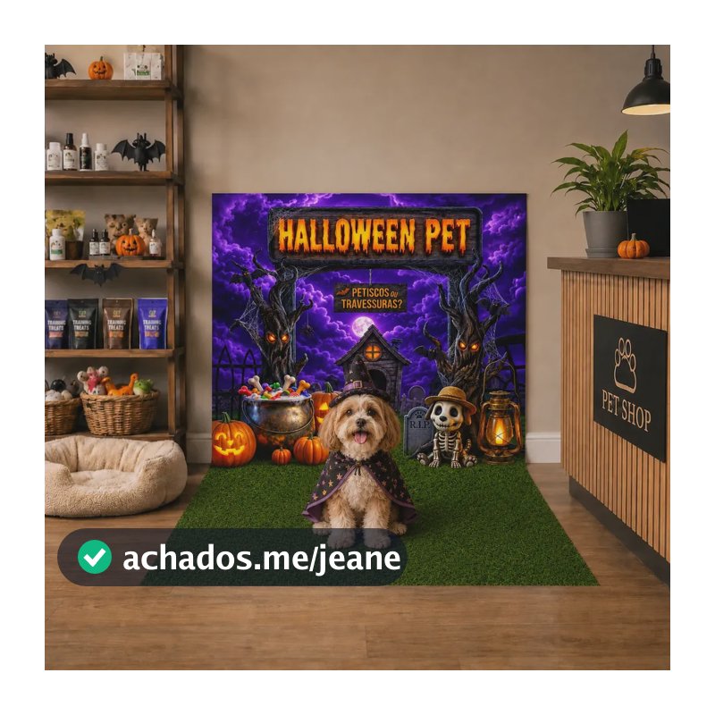 Fundo Pet Hallowen Pet Shop Dia das Bruxas Cenário Para Fotos Estudio Fotografico Pet Shop Painel Retangular Em Tecido Sublimado Tamanho 1,20x1,70m