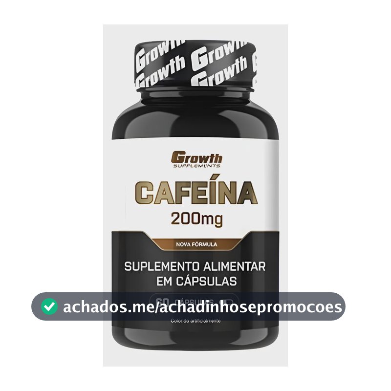 Cafeína 200mg (60 Caps) Termogênico Growth Supplements