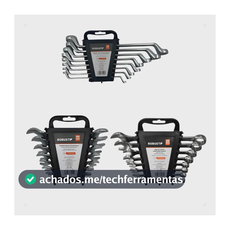 Kit Jogo Chaves Combinadas Fixas E Estrelas 24 Peças 6-22mm Prateado