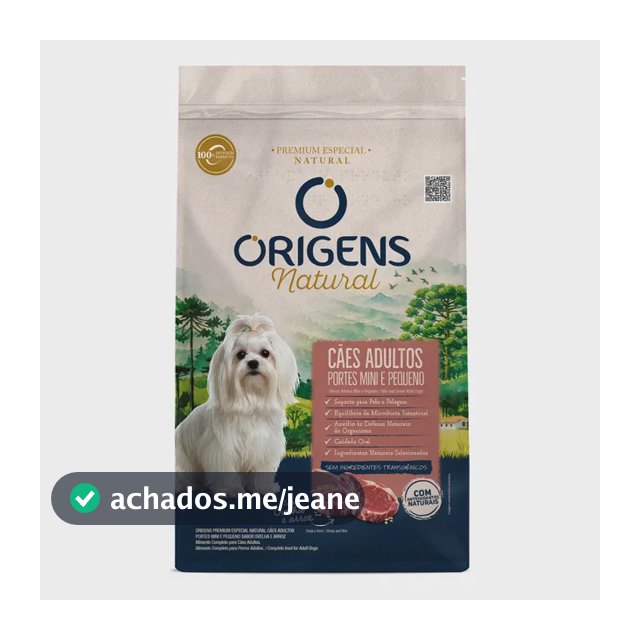 Ração Origens Natural Cão Adulto Mini Pq Ovelha 10,1 Kg