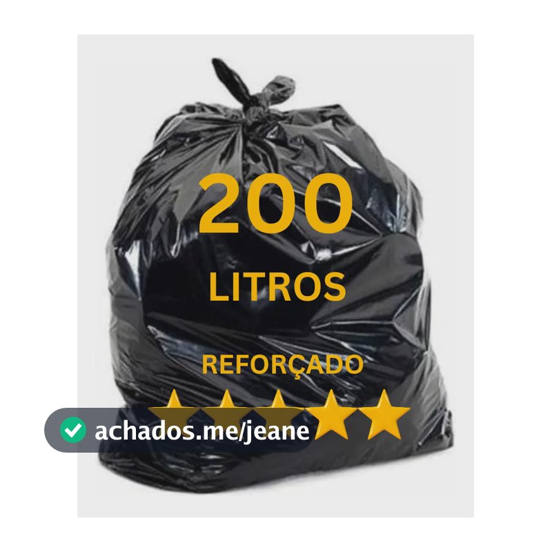 Sacos De Lixo 200 Litros Grosso Reforçado Resistente Kit 20 Un