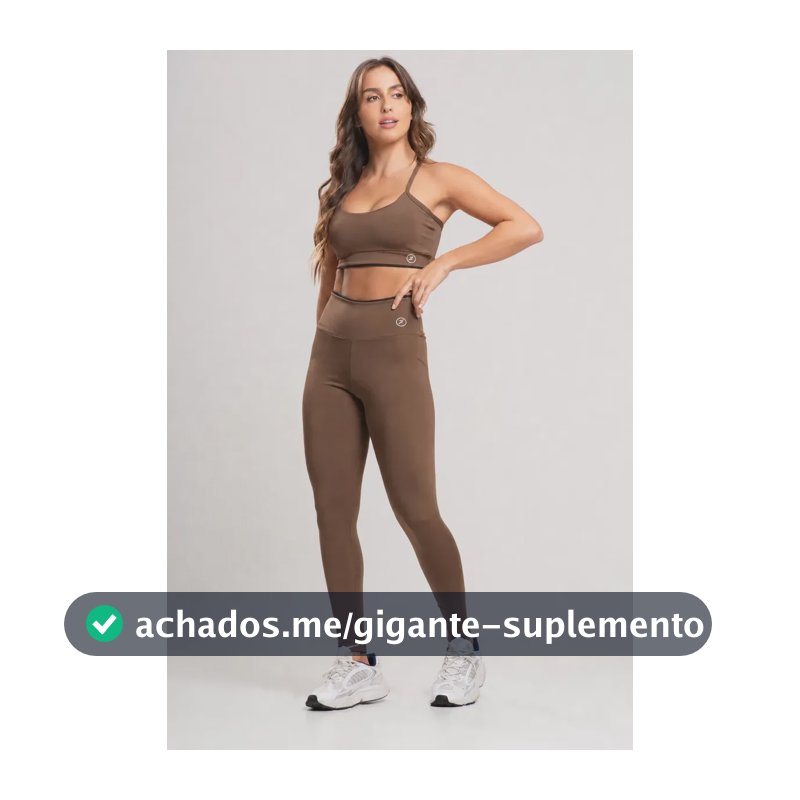 Conjunto Fitness Calça Legging E Top Element Suplex Academia Marrom G