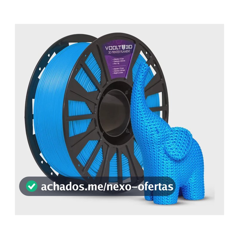 Filamento Azul Premium 1kg Para Imprimir Peças Impressoras 3D Nacional Voolt3D