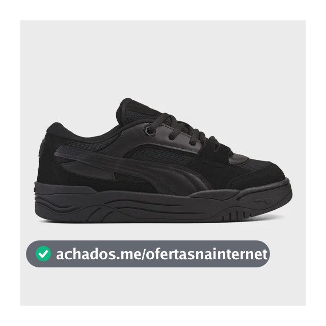 Tênis Puma 180 Skate Robusto Confortável Macio Camurça Black