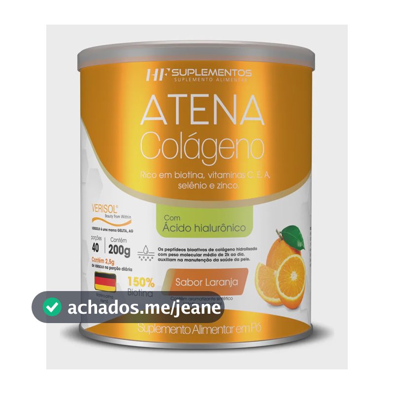 Colágeno Atena Verisol+ácido Hialurônico 200g Sabor Laranja Laranja