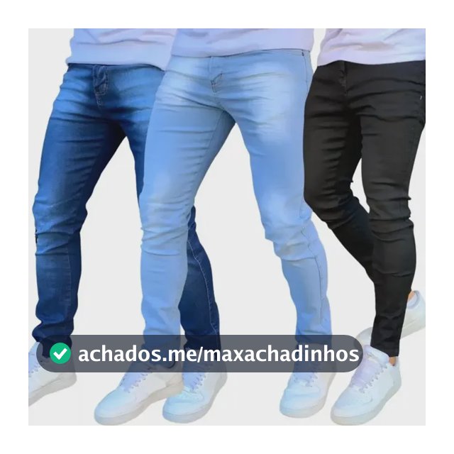 Kit 3 Calça Jeans Masculina Skinny Costura Reforçada