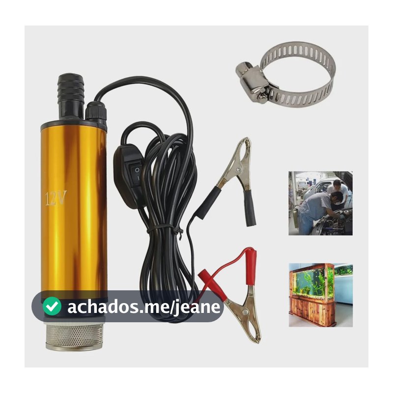 Bomba 12v Para Transferencia Diesel Água E Óleo 1800l/h 60w Amarelo 12